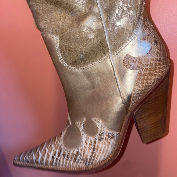 Para Raio Gold Leather cowboy boots. Size 10. Brand new never been worn. - Picture 4 of 7